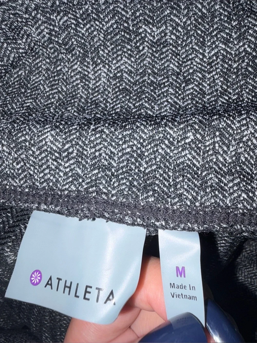 Athleta Metro High Waisted Leggings Womens M Herringbone Gray Athleisure Workout